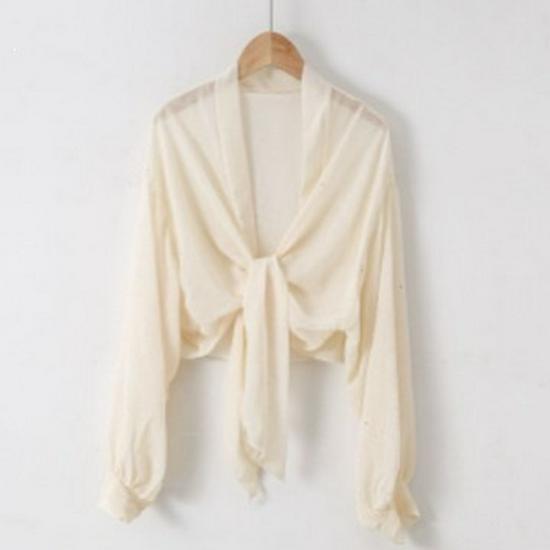 2025 Women's Korean Style Silk Shawl: Sun Protection, Versatile, Long Sleeve, Plain Color Scarf for Summer
