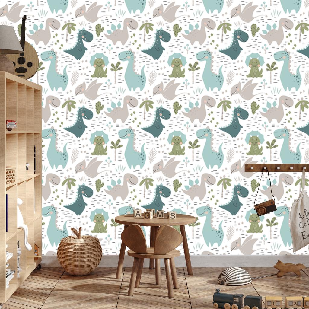 Cute Dinosaurs Wallpaper for Living Room and Bedroom 50x1000