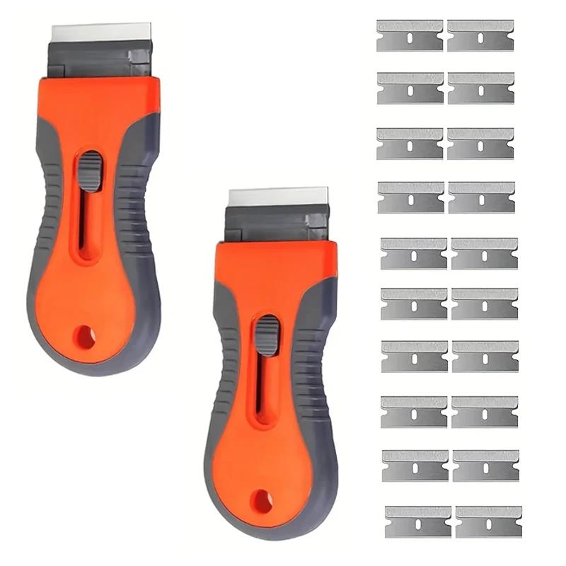 Glue Removal 1 Set Blade With 10 Blades, Telescopic Adjustment Knife, Cleaning Scraper Tool For Removing Labels,Stickers,Paint