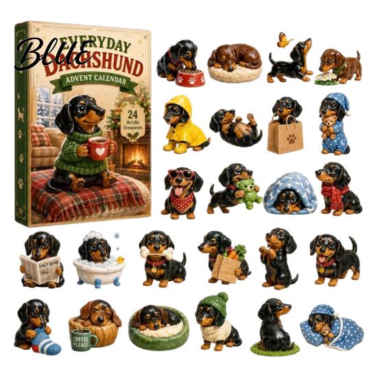 Cat Shaped Acrylic Ornament for Advent Calendar Christmas Dachshund Tree Ornaments 24-Day Countdown Hanging Decorations