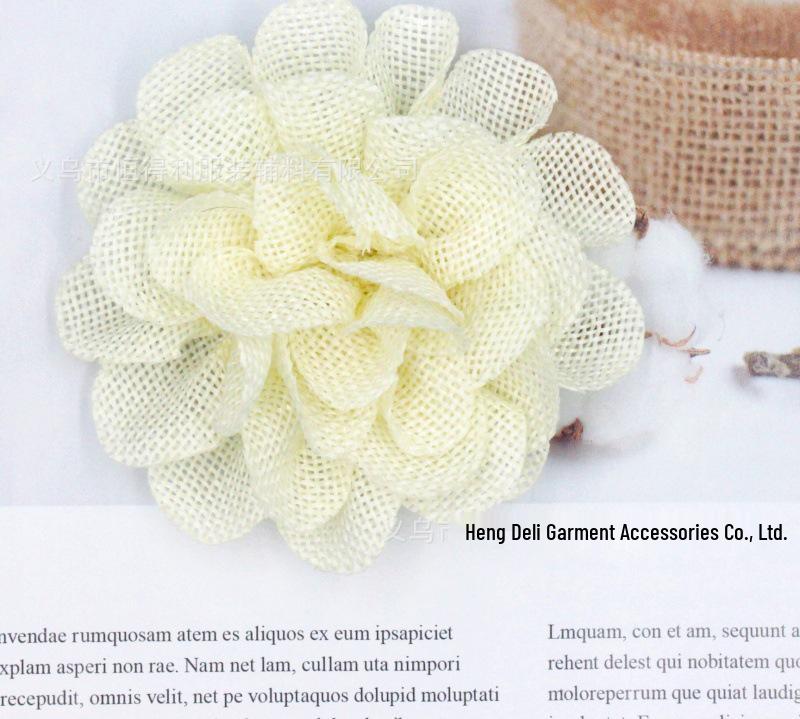 Korean Linen-Style Fabric Flowers for Handmade Hair Accessories, Shoe Decor & Brooches