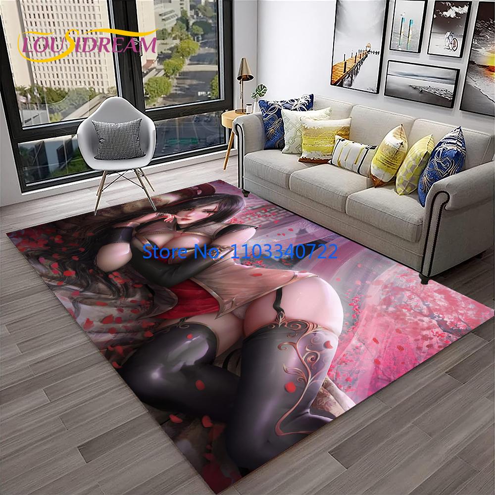 3D Anime Game Character Sexy Lace Girls Cartoon Carpet Rug Carpets 120x160cm Decor for Living Room Bedroom Sofa Kids Floor Mat