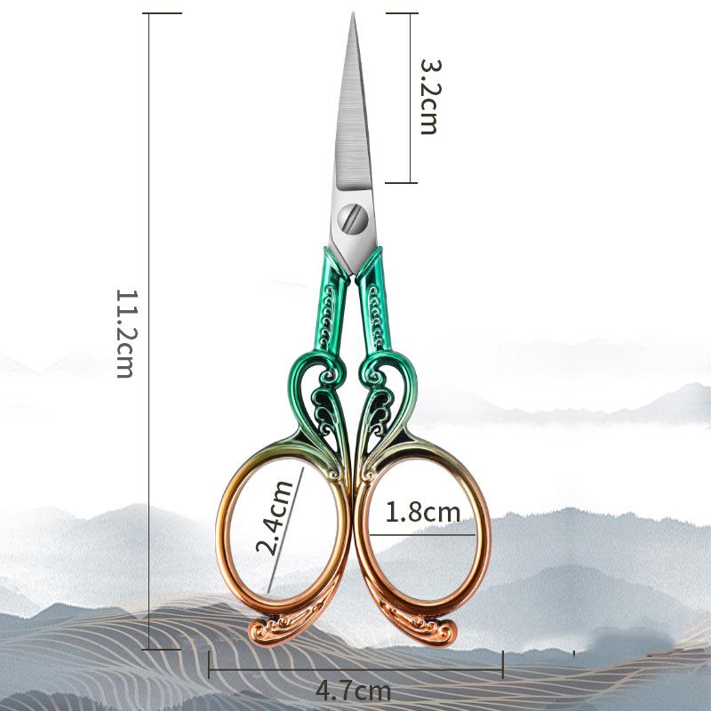 Vintage Sewing Scissors Stainless Steel Cross Stitch Colorful Cutting Embroidery Tailor Scissors Handcraft Craft DIY Needlework