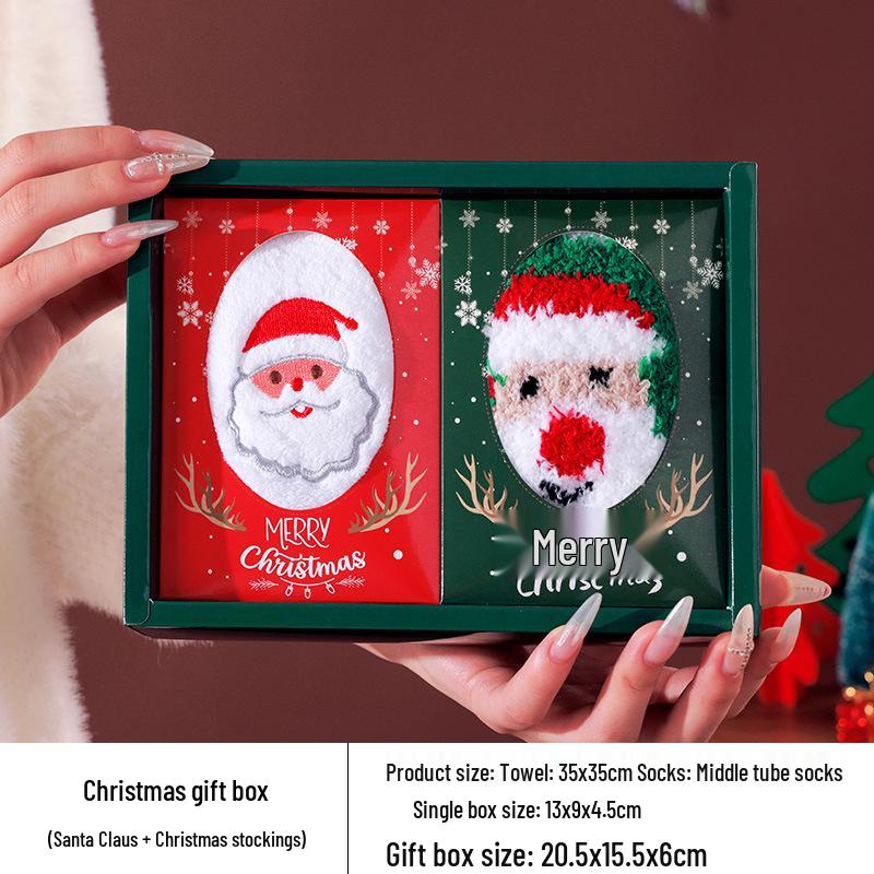 Holiday Gift Set: Santa & Snowman Towels - Practical Christmas Souvenir