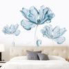 Creative Nordic Blue Floral Wall Sticker Self-Adhesive Removable for Sofa Bedroom Background Home Decor