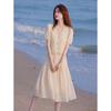Summer French Lace Embroidered Vest Dress Set