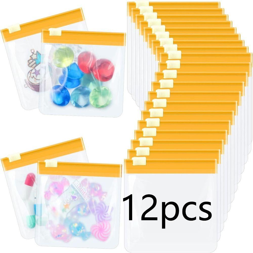 

12pcs/bag Anti-oxidation Self Sealing Bag Multi-purpose Travel Pill Bags for Pill Bracelet Ring жёлтый
