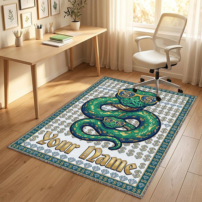 Snack Jar Theme Soft Crystal Velvet Rug Custom Name & Text Print Non Slip Floor Rug for Bedroom Living Room