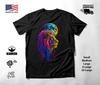 Lion Portrait Neon Graphic T-Shirt Black Unisex S-2XL