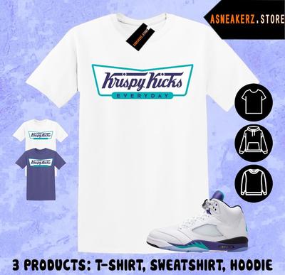 Tee Shirt Matching AJ 5 Grape 2025 To Match Sneaker Krispy Kicks T-Shirt Unisex T-Shirt