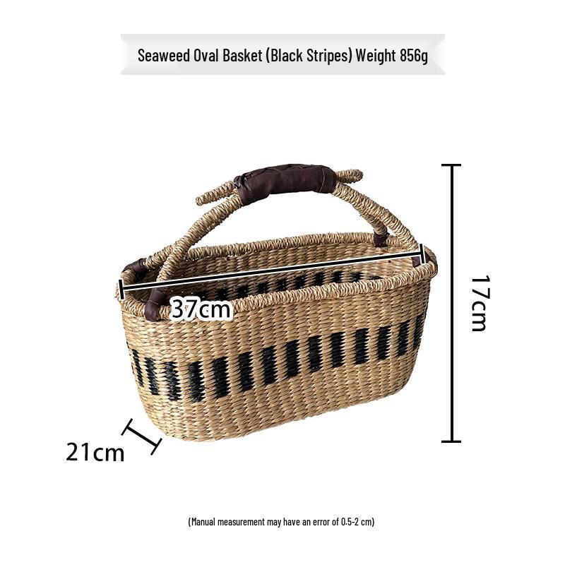 OLOEY Hand-woven Oval Storage & Picnic Basket