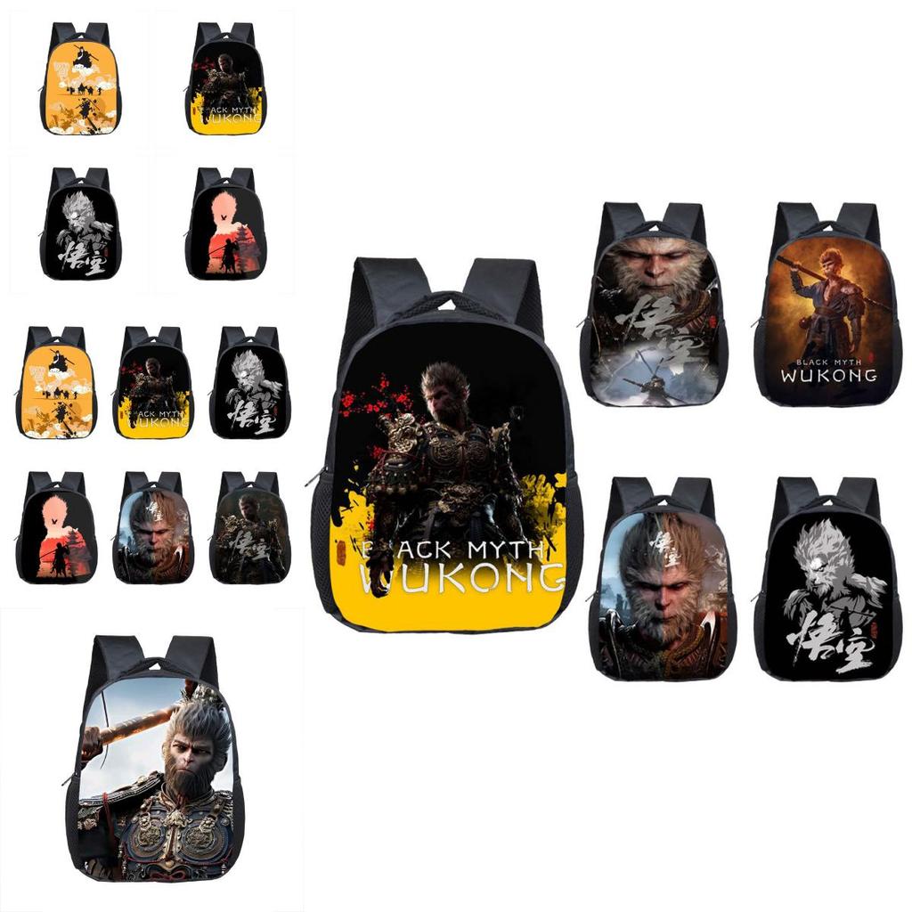 Adorable 2024 Black Myth Wukong Cartoon Backpack For Kids Age 3 To 5 With Breathable Design