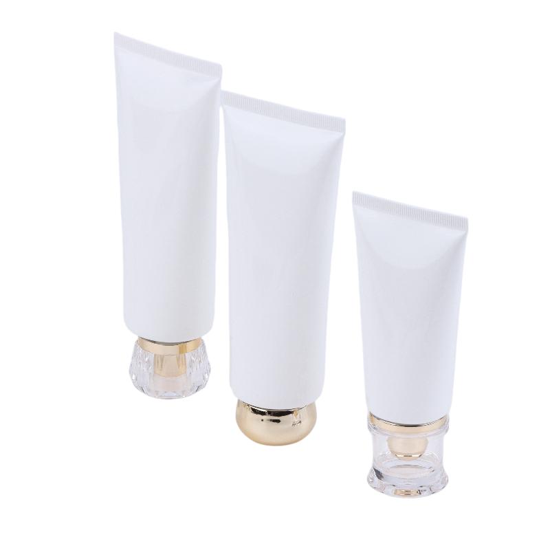 3Pcs 50/100Ml White Empty Cosmetic Squeeze Tubes Travel Dispensing Tubes Refillable Containers For Lotion Cream Facial Cleaner