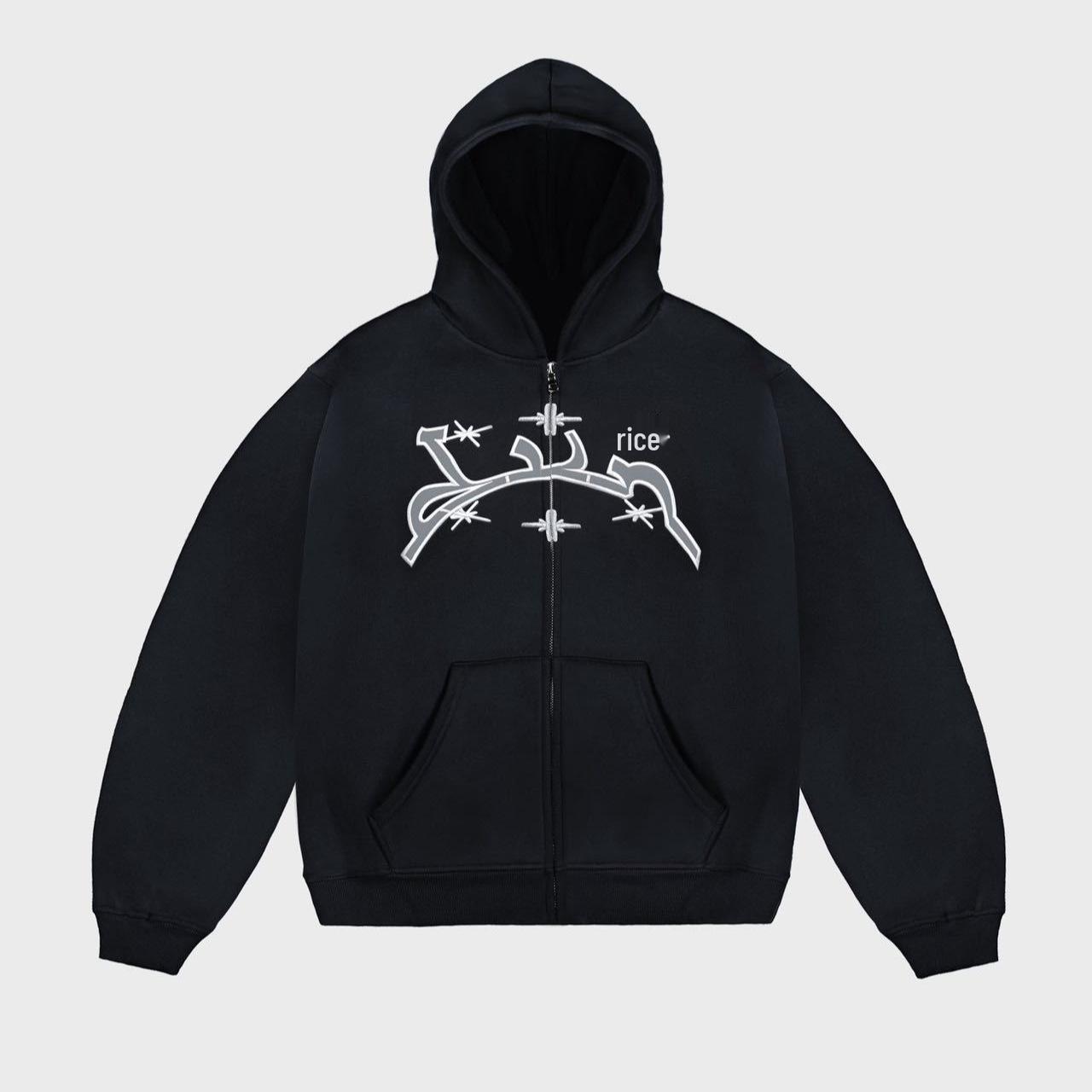 

Starlight Embroidered Zip-Up Hoodie (Unisex, Versatile, 2025) M