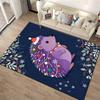 Purple Hedgehog Christmas Design Area Rug with Festive Decorations Suitable for use as an anti-slip for living room bedroom sofas