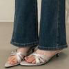 Pointed Toe Women Slippers Elegant Heeled Shoes Summer Dress Fashion Woman Sandals Designer 2025 Trend Brand Cozy Femme Zapatos