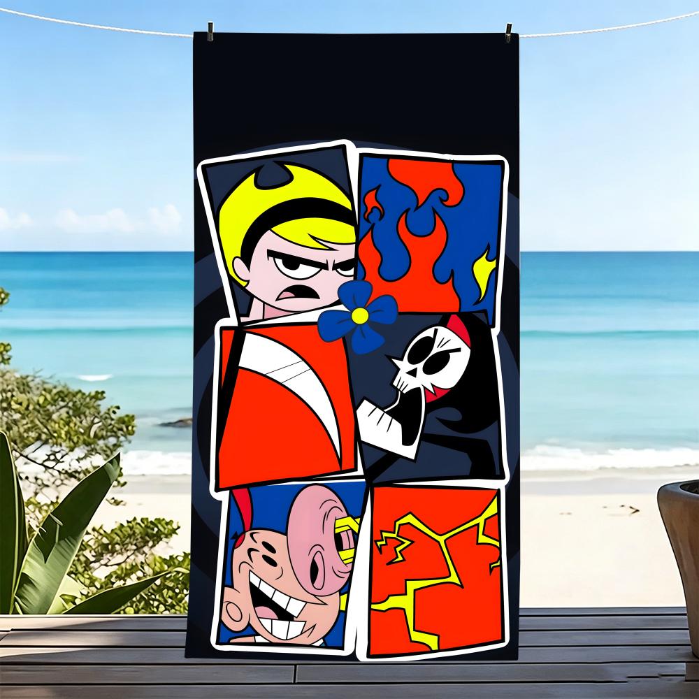 T-The Grim Adventures Of Billy & Mandy Towel Microfiber Beach Towel, Quick-Dry, Sand-Free, Ultra-Fine Fiber, Super Soft.