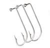 Lot 50pcs Jig Fishing Hooks 72A High Carbon Steel Silvery Fishhook Barbed Annular Sharpened Tip Hook Saltwater Bass 2#-5/0#