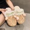 Flower Bag Head Fluffy Slippers Women Wear Cute Warm Bag Head Cotton Slippers Women