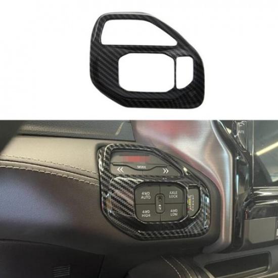 For Dodge Ram 1500 TRX 2022 2023 Carbon Fiber 4WD Adjustment Switch Cover Trim
