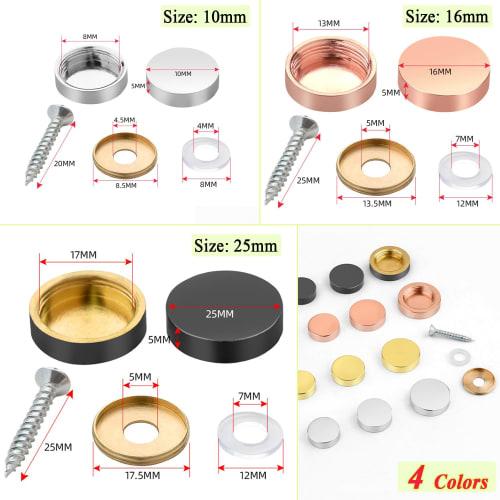 Wopanxye 24-Piece Set of Copper Decorative Screws for Mirrors, Nameplates, Plates, Coffee Tables, Wardrobes, Bathroom Panels, Glass Signs, and Wood or