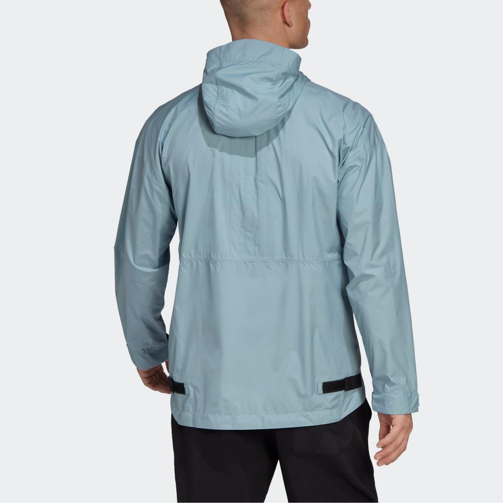 Adidas Solid Color Casual Hooded Sports Breathable Long Sleeve Jacket Men Jacket Light-Gray Blue HA7691