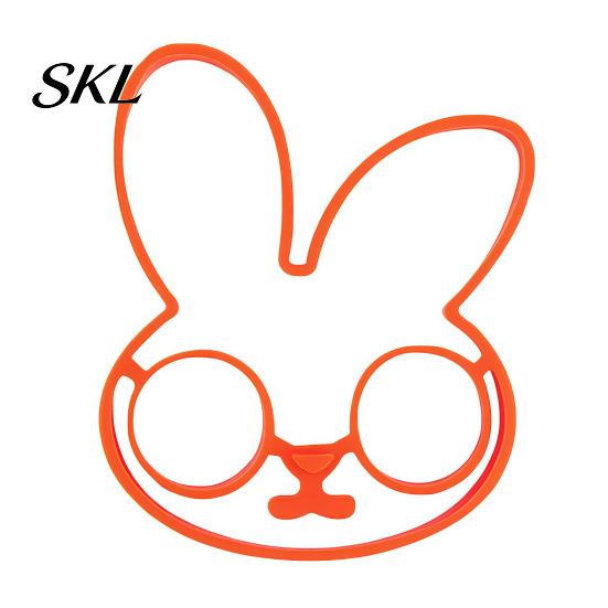 Novice Friendly Egg Mold Silicone Fried Mold, Bunny Shape, Non-Stick High Temperature Double Yolk Resistant Ring, for Eggs Pancakes Waffles Chocolate