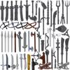 MOC Bouwstenen Wapen Speelgoed Accessoires Middeleeuwse Soldaat Ridder Figuur Tien Speer Kruisboog Bijl Zwaard Mini Baksteen Cadeau S001 DIY