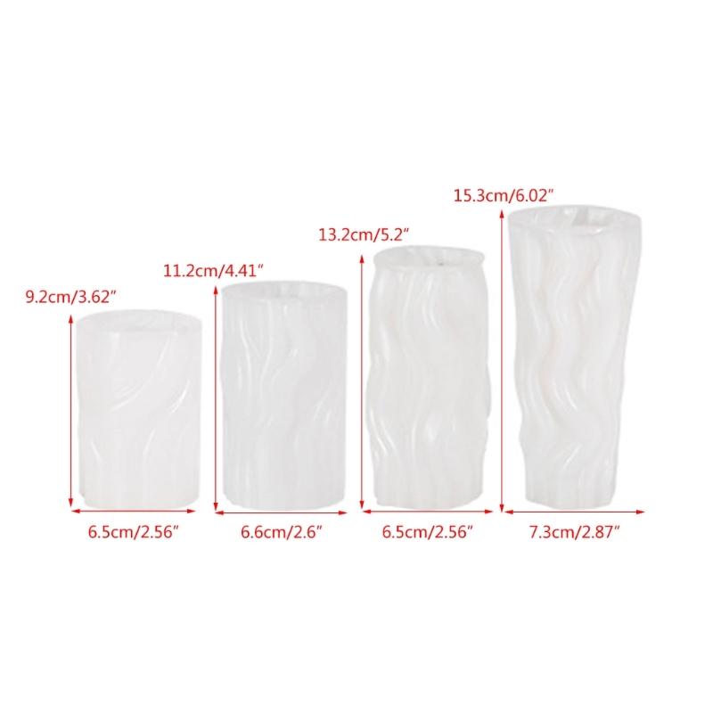 Geometric Candle Mould Handmade 3D Cylinder Silicone Mold Resin Mould Scented Candle Making Mold for DIY Decoration