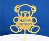 50-Piece Happy Birthday Acrylic Cake Decoration Inserts - Creative English Design for Prosperity, Health, and Longevity