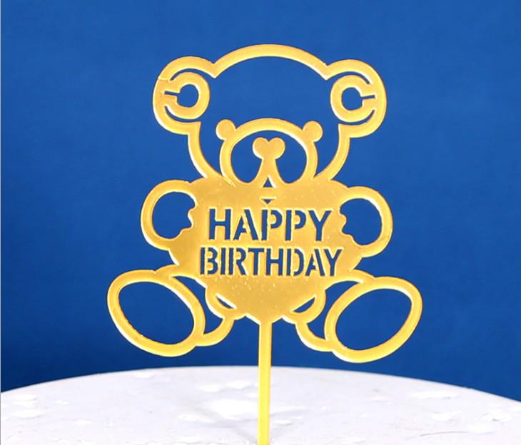 50-Piece Happy Birthday Acrylic Cake Decoration Inserts - Creative English Design for Prosperity, Health, and Longevity