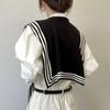 Black and White Striped Black White Striped Shawl Spring and Autumn Knitted Fake Collar