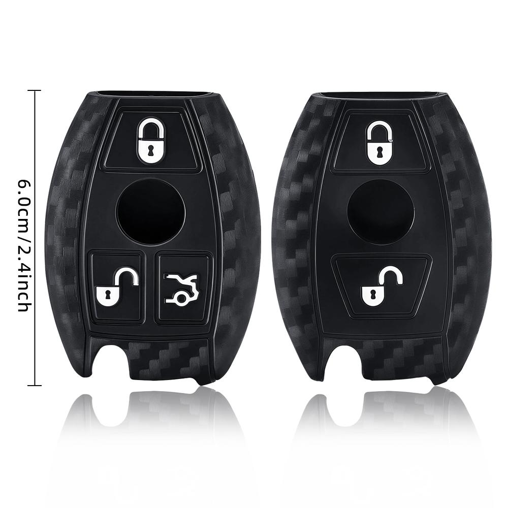 2/3 Buttons Carbon Silicone Car Key Case Auto Key Protector Cover For Mercedes Benz A180 A200 A260 w214 w211 A Classe