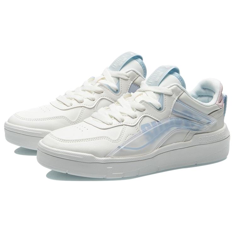 Li Ning Wave Superwave Lo Slip Resistant Breathable Lightweight Abrasion Resistant Skateboard Shoes Women's White Blue AECR004-3