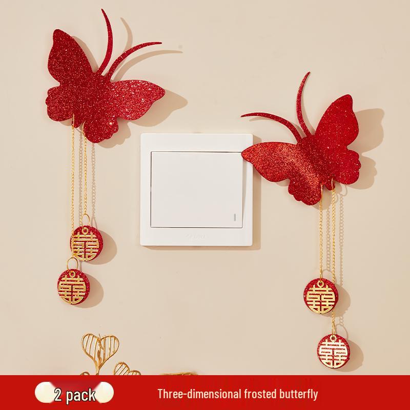 

Wedding Xi Butterfly Pendant: Bedroom & Living Room Switch Sticker, Hanging Ornament, Decoration, Full Wedding Supplies Set