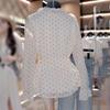 La Chapelle French Style Polka Dot Tie-Neck Blouse