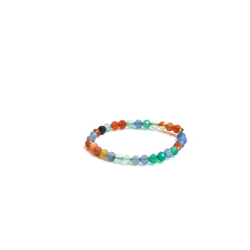 Anello con Pietra Naturale Agata cristallo quarzo zircone 2mm Multisfaccettato Gioielli regali adatti per uomo e donna