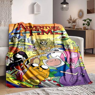 1 unidad Manta de franela con personajes de Hora de Aventura Ligera Suave Cálida Manta para todas las estaciones para Sofá, Cama, Viaje, L1029013
