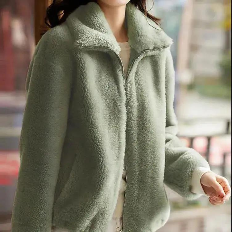 Double-sided Fleece Fleece Fleece Women's Coral Fleece Pajamas Casual Autumn and Winter Outdoor Plus Velvet Thick Warm Polar Fleece Jacket
