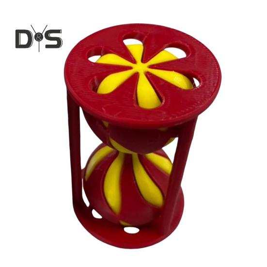 

3D-печатная спиральная игрушка в виде песочных часов, невозможная проходная спиральная скульптура в виде песочных часов, антистрессовая мини-игрушка в виде песочных часов, украшение для рабочего стола, орнамент жёлтый/красный
