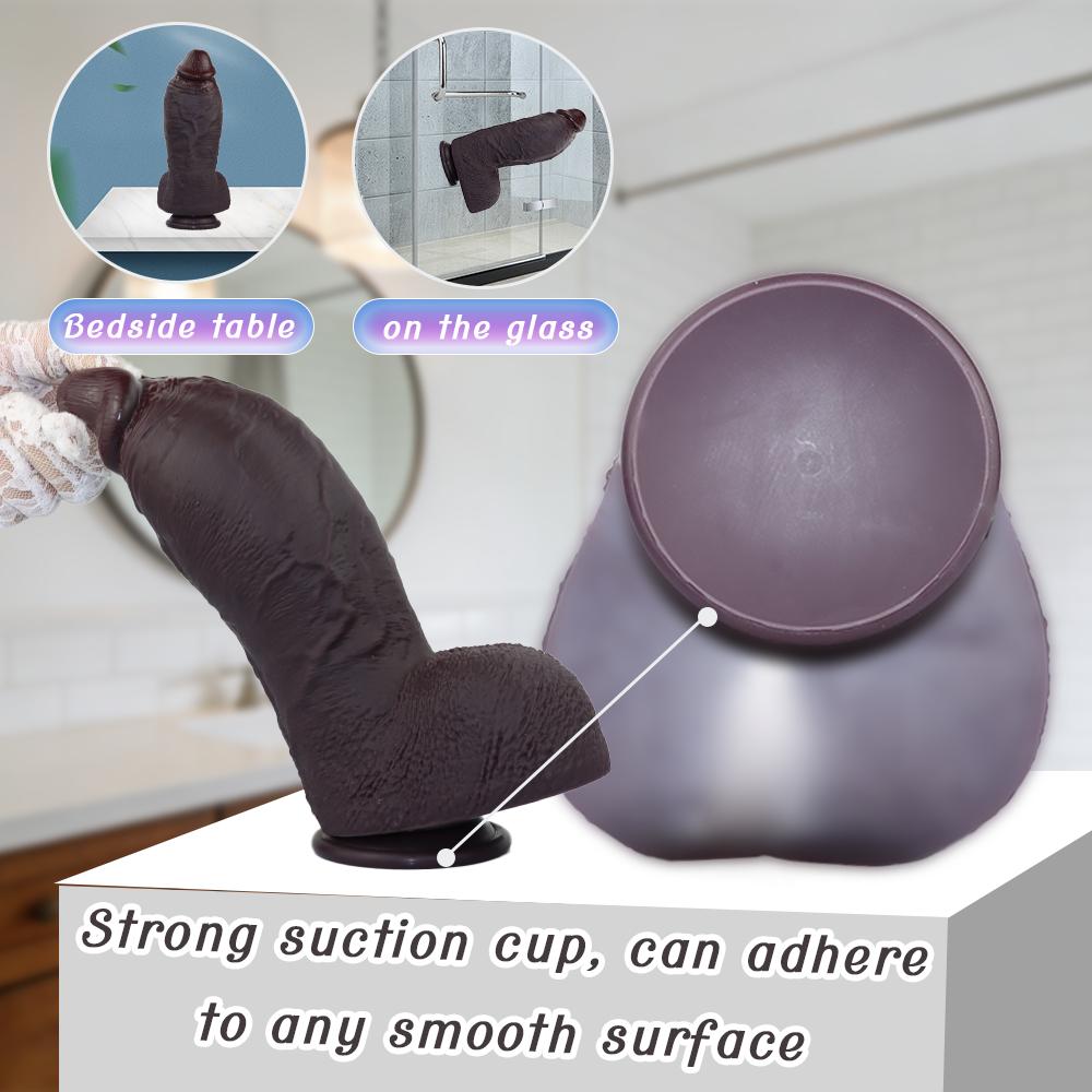 Dubbellaags Vloeibaar Siliconen Realistische Dildo Zachte Nep Penis Anale Vaginale Plug Volwassen Seks Speelgoed