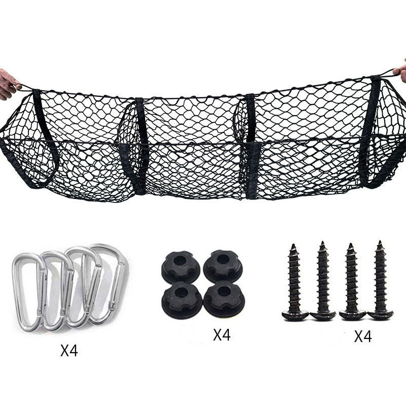 Car Trunk Net Bag Three Grid Luggage Net Three-Dimensional Three-Dimensional Net Pocket