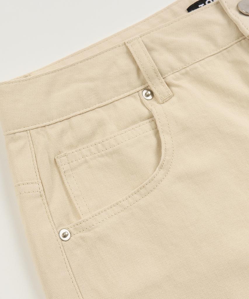 TOFFEE [Summer Special Fabric] Curved Wide Cotton Pants (Ecru)