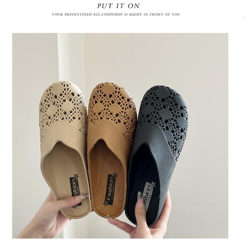 Klapki damskie na lato, sandały na grubej podeszwie do noszenia na zewnątrz, buty plażowe, na lekkiej i miękkiej podeszwie, klapki z zakrytymi palcami