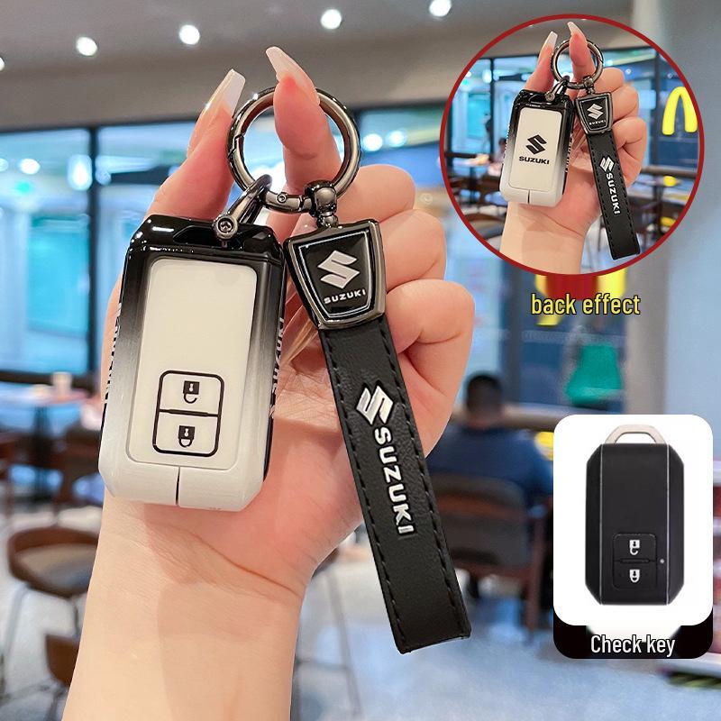 Metal Leather Keychain Shell for Suzuki Hustler, XL7, Solio, Mini Cars