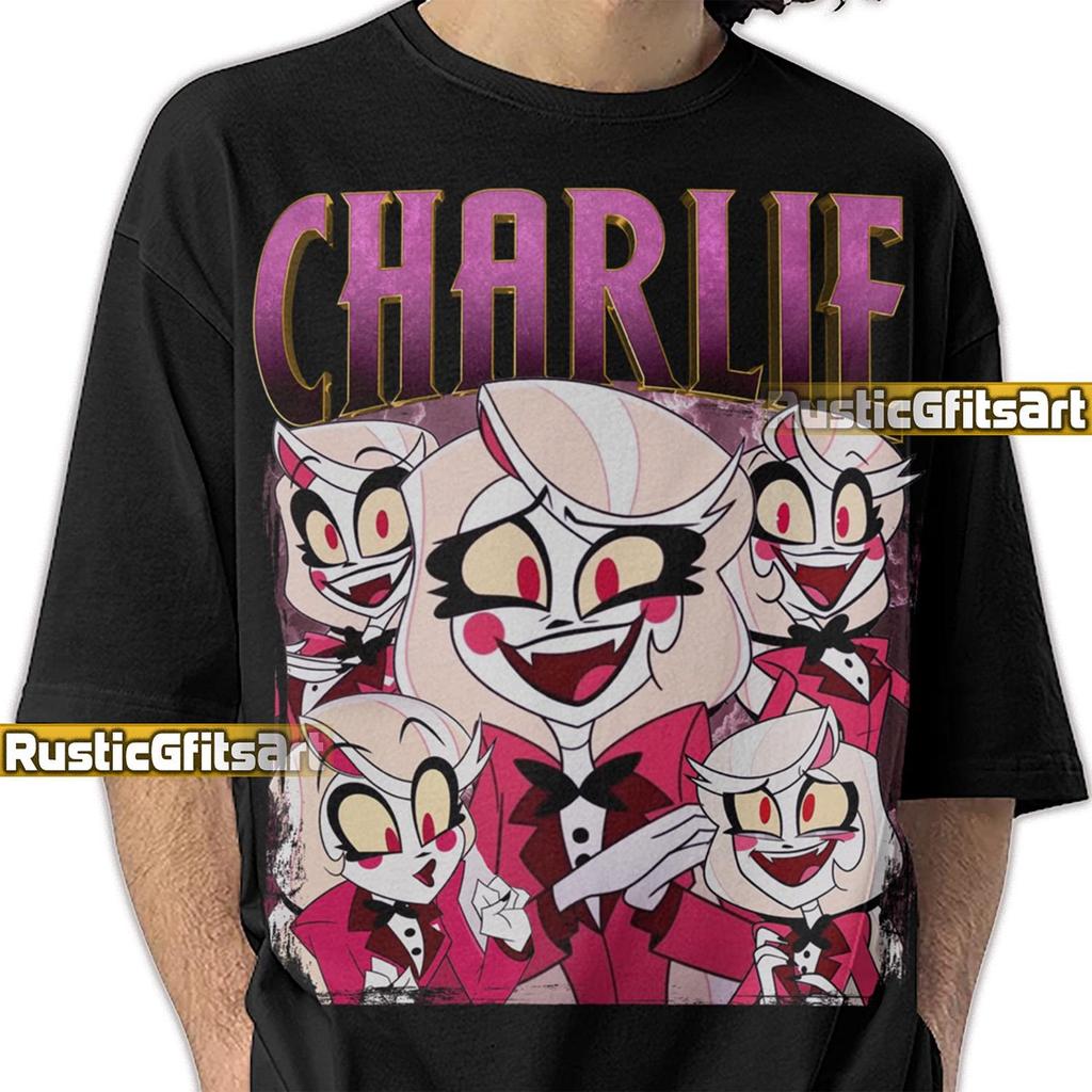 CHARLIE HAZBIN HOTEL Shirt, Charlie Morningstar Custom T-Shirt, Journey To The Light Fanon Vintage Merch, Charlotte Magne Bootleg Rap Tees