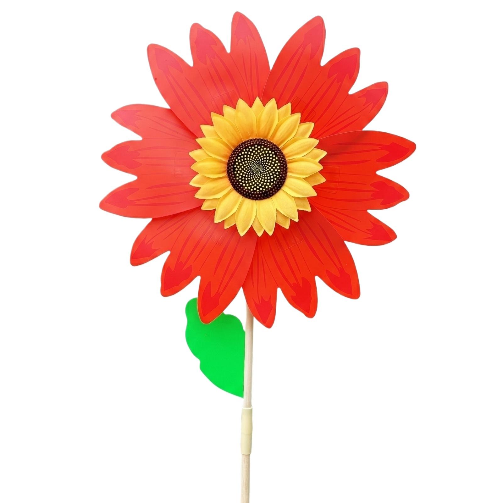 

Outdoor Garden Wind Spinner Sunflower Shaped Decorative Yard Ornament with Rotating Blades for Lawn Patio and Landscape Decoration One Size красный