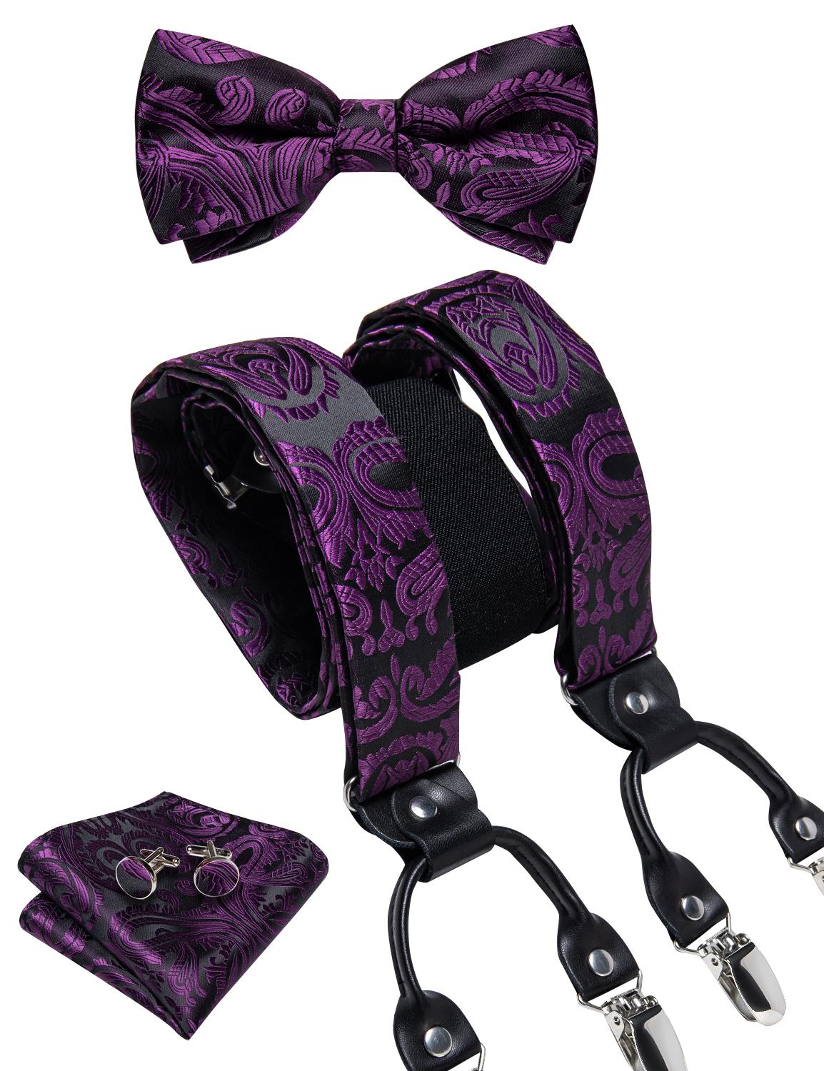 

Мужские шелковые подтяжки с узором пейсли, зажимы, сверхмощный эластичный ремень для брюк с галстуком-бабочкой на подтяжках