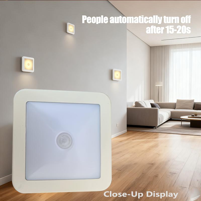 6-LED Decorative Night Light,Motion Sensor Stair Wall Light,Battery Powered,Smart Sensor.Suitable for Bedside,Cabinet,Kitchen,Bedroom Stair Lighting