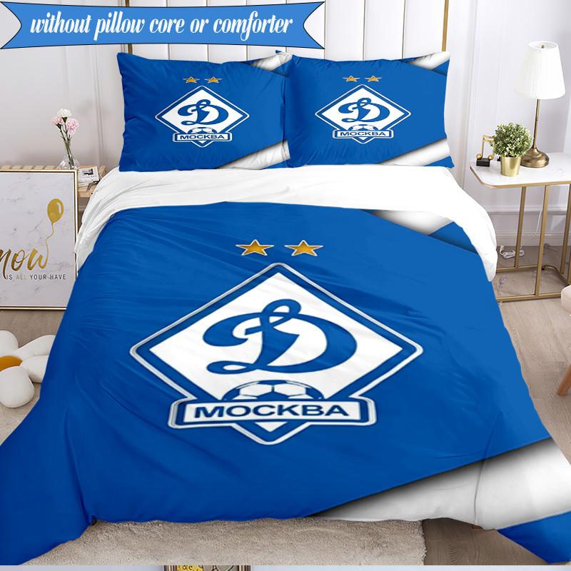 3PCS Dynamo Moscow Football Club Bedding Set 2D Printing (Includes 1 Duvet Cover + 2 Pillowcases Coreless), Bedroom decor,Fan gift